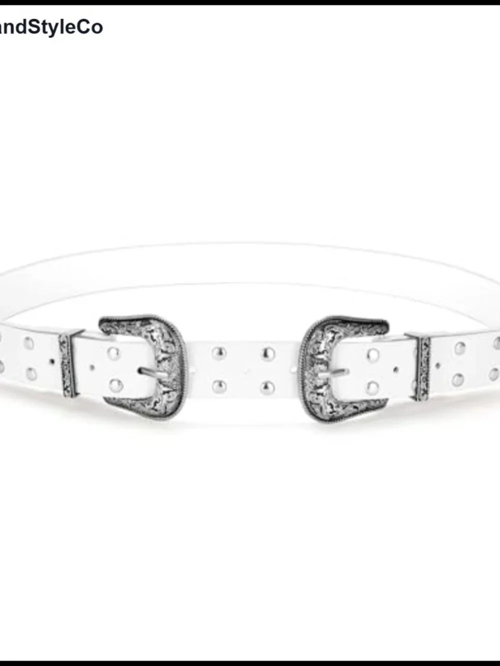 Vintage Cowgirl Faux Leather Belt with Double Buckle for Women